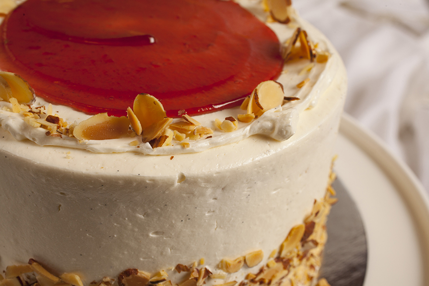 Raspberry Almond Cake at Nichole's Fine Pastry, Fargo, ND