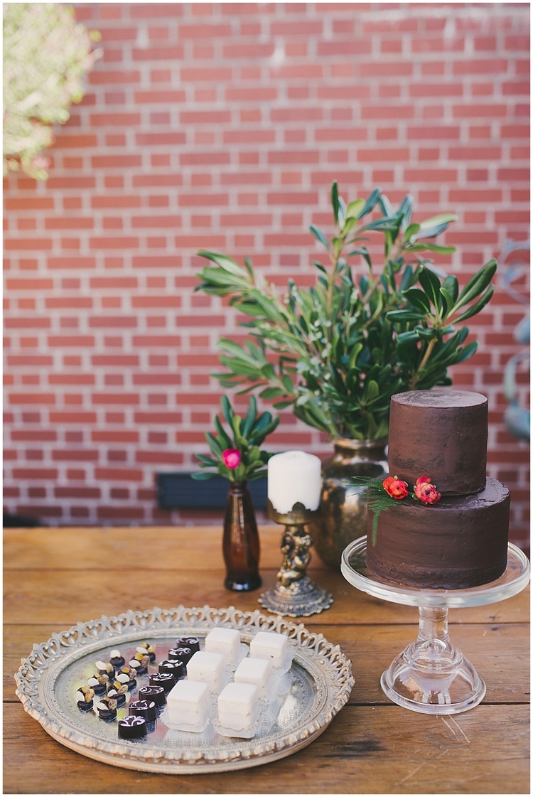 Zach Davis Photographer at Rourke Museum - Chocolate Wedding Cake from Nichole's Fine Pastry, Fargo, ND