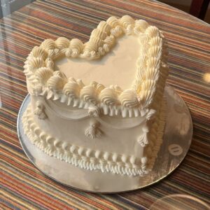 Vintage Heart Shaped Cake